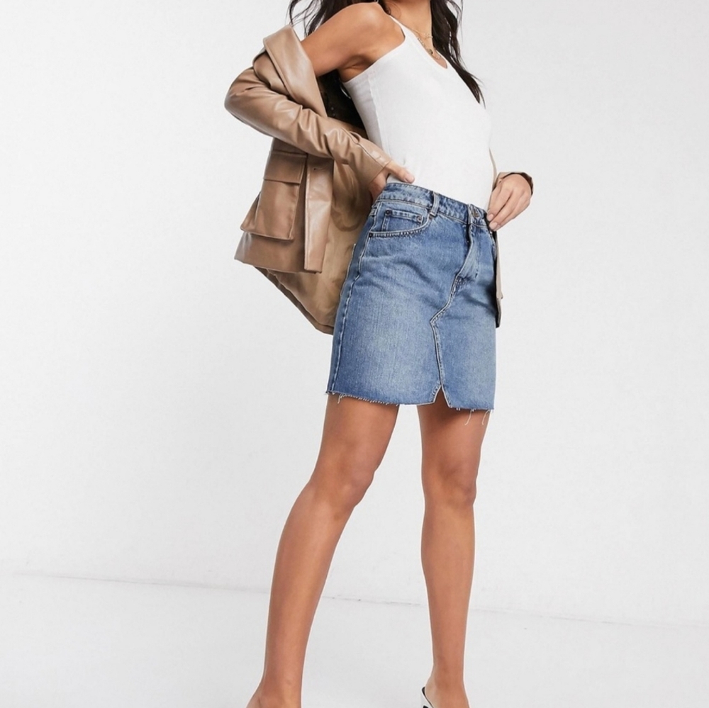 ASOS Button Fly Denim Skirt, Size 2